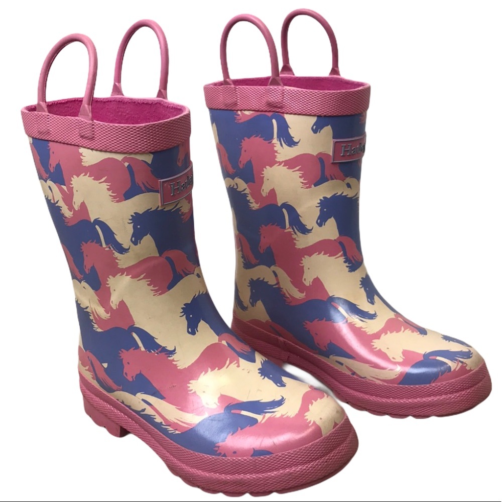 Hatley Girls Horses Pink Pullon Rainboots Wellies